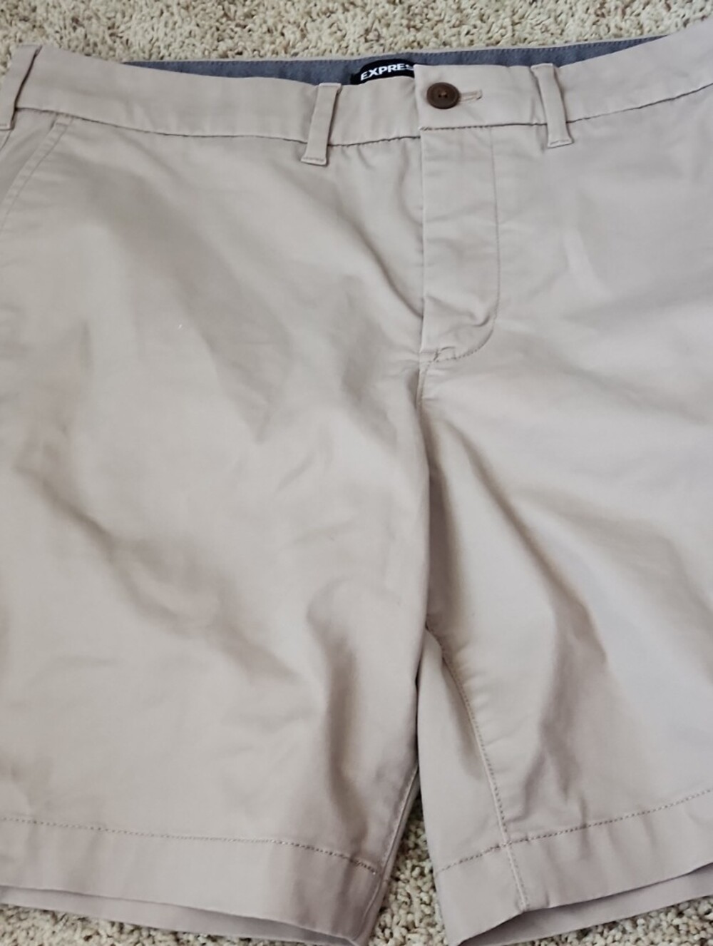 Express Men's Tan Flat Front Shorts Medium